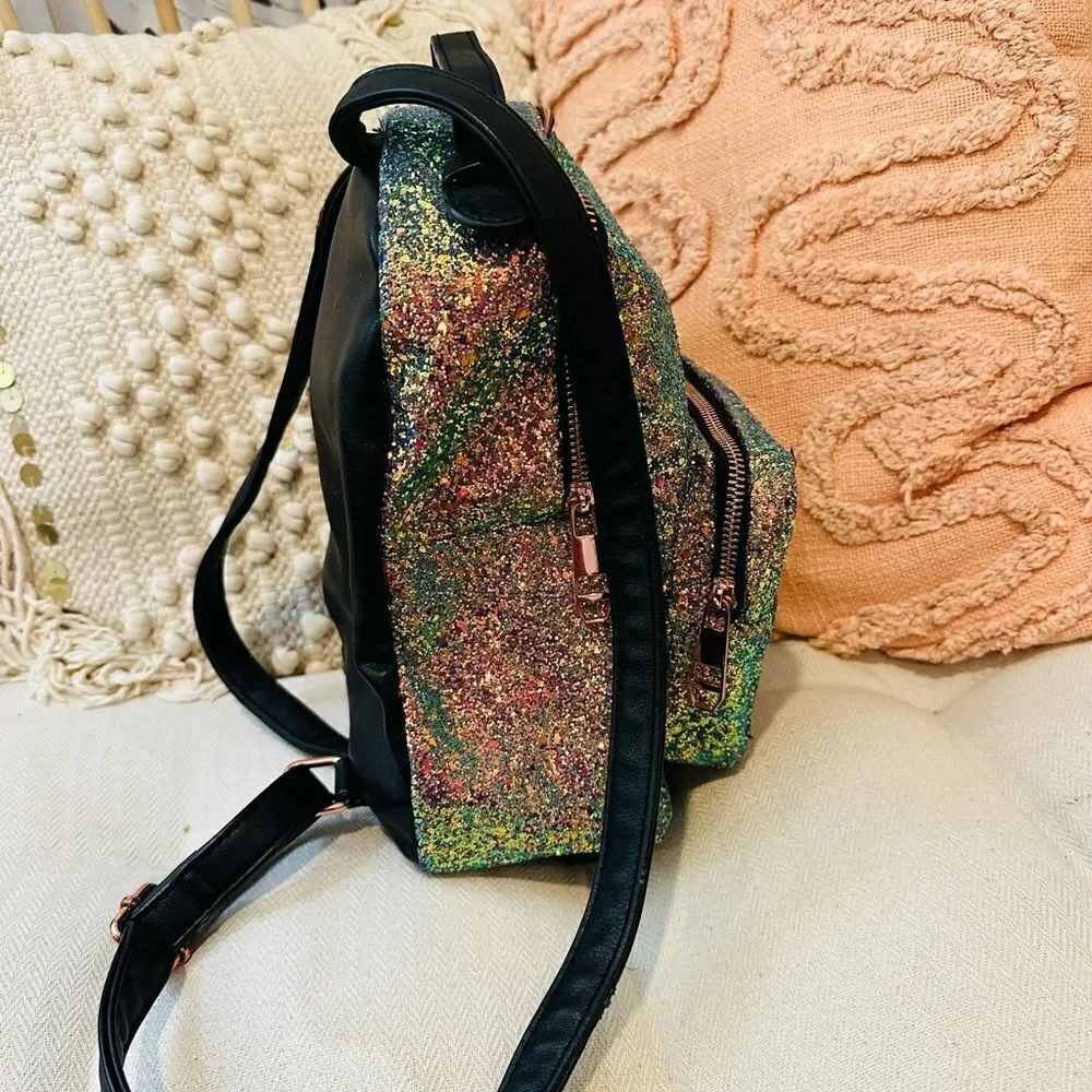 EUC Madden Girl Vegan Glitter Small Backpack